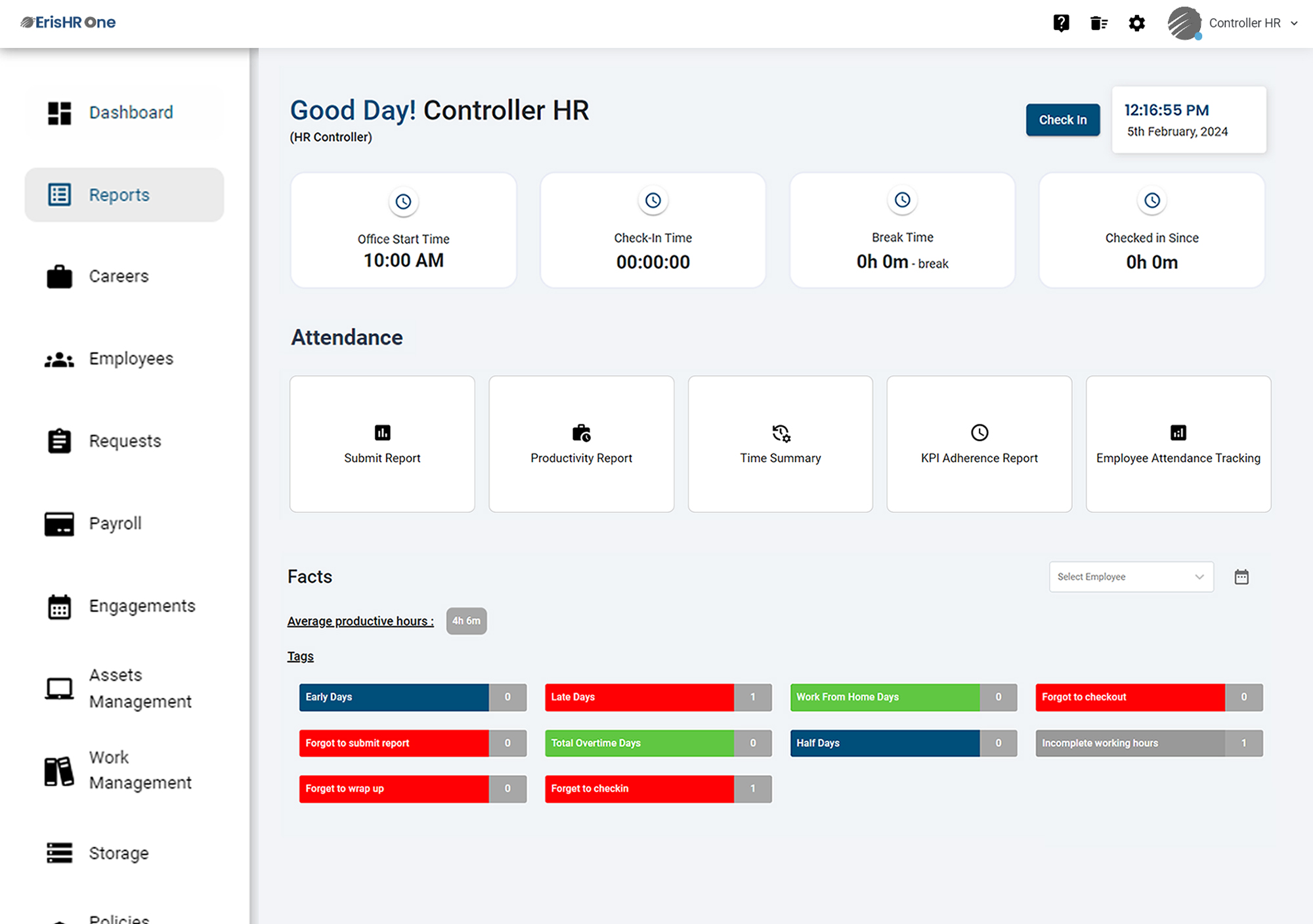 screenshot of ErisHR One